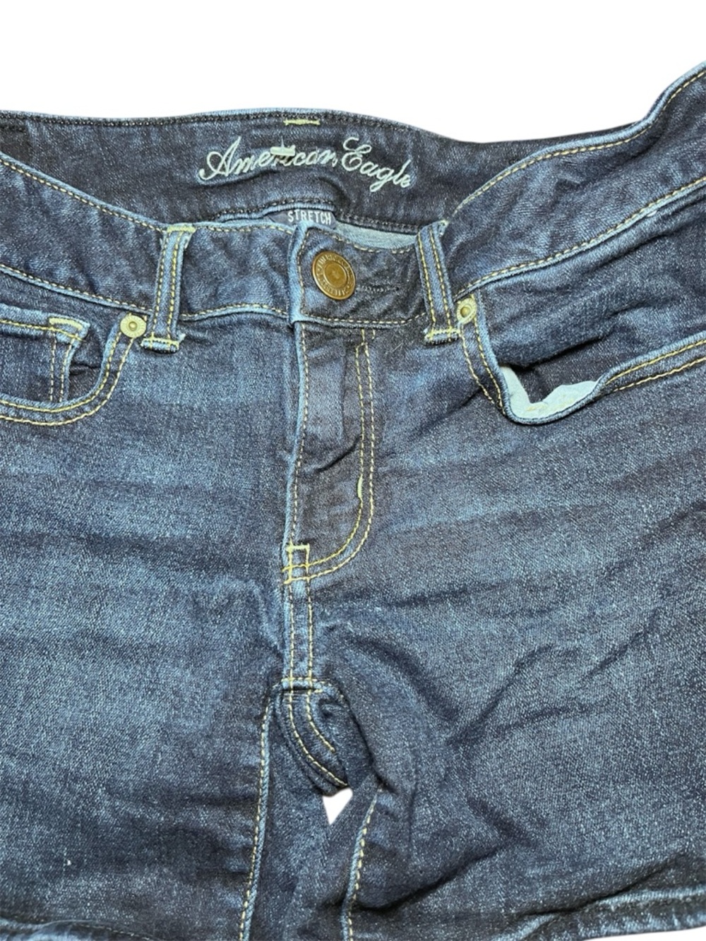 American Eagle Outfitters Dark Blue Denim Jean Shorts - Picture 2 of 4